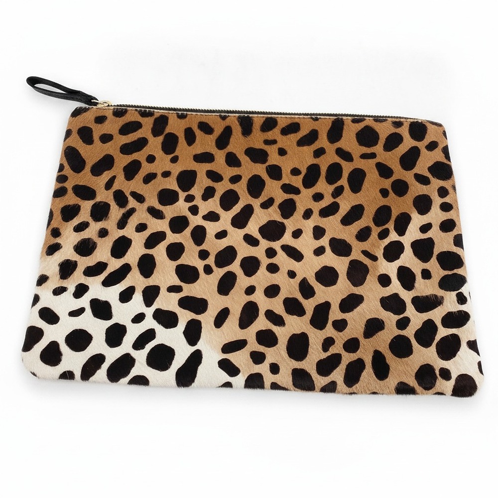 Clare V Fur Pouch Clutch | Cheetah Print OS